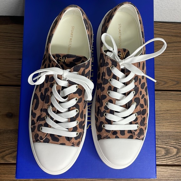 Stuart Weitzman Sammy Low Top Sneaker Cheetah Suede NWT US Size 8 - Picture 5 of 11